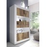 Witte hoogglans woonkamer vitrinekast met 4 deuren van glas en hout Tina BW Basic Model