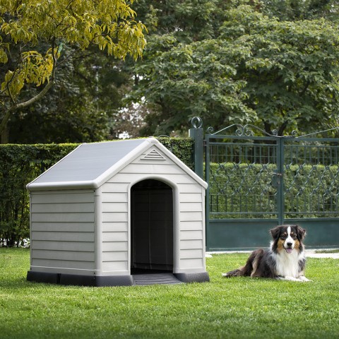 Hondenhok huisje voor middelgrote tot grote honden 99x99x95 Curver K245541 Keter Aanbieding