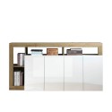 Buffetkast woonkamer 184cm 4 deuren hoogglans wit eiken Cadiz BR Aanbod