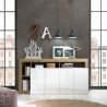 Buffetkast woonkamer 184cm 4 deuren hoogglans wit eiken Cadiz BR Kortingen