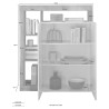 Moderne dressoir 2 deurtjes 3 compartimenten glanzend wit eikenhout Blume BR Kortingen