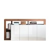 Moderne keukenkast met 4 deuren 184cm in glanzend wit hout Cadiz MR. Aanbod