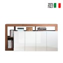 Moderne keukenkast 4 deurtjes 184 cm hoogglans wit hout Cadiz MR Verkoop