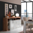 Moderne keukenkast 4 deurtjes 184 cm hoogglans wit hout Cadiz MR Korting