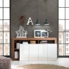 Moderne keukenkast met 4 deuren 184cm in glanzend wit hout Cadiz MR. Kortingen