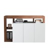 Madia dressoir woonkamer hout 146cm 3 deuren glanzend wit Hailey MR Aanbod