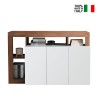 Madia dressoir woonkamer hout 146cm 3 deuren glanzend wit Hailey MR Verkoop