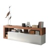 Moderne tv-meubel op wielen woonkamer hout met witte hoogglans deur Dorian MR Aanbod