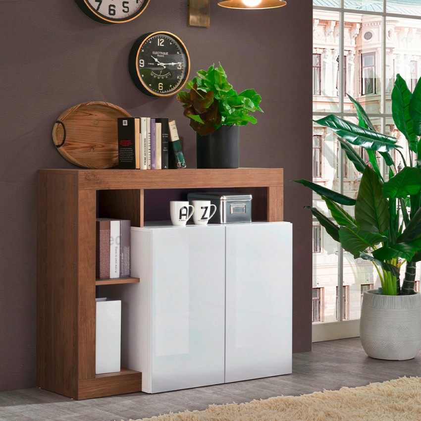 Reva MR dressoir 108cm woonkamer kast 2 deuren hoogglans wit hout Aanbieding Reva MR dressoir 108cm woonkamer kast 2 deuren hoogglans wit hout Aanbieding