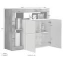 Reva MR dressoir 108cm woonkamer kast 2 deuren hoogglans wit hout Korting