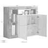 Reva MR dressoir 108cm woonkamer kast 2 deuren hoogglans wit hout Korting