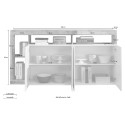 Mobiele woonkamerkast met 4 glanzend witte en grijze betonnen deuren Cadiz BC Catalogus