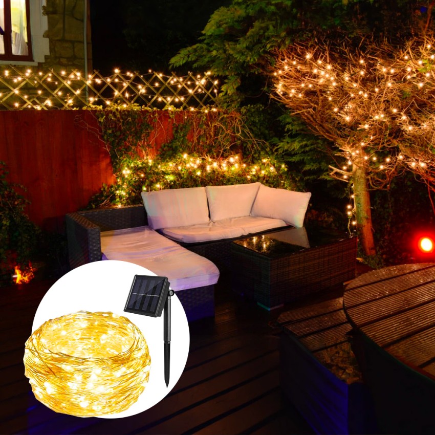 Decoratieve buitenverlichting op zonne-energie lichtslinger met 200 LED's NestX Aanbieding Decoratieve buitenverlichting op zonne-energie lichtslinger met 200 LED's NestX Aanbieding