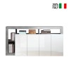 Mobiele woonkamerkast met 4 glanzend witte en grijze betonnen deuren Cadiz BC Verkoop