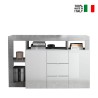 Witte glanzende Lavine BC woonkamer dressoir met 2 deuren en 3 lades in betonlook Verkoop