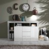 Witte glanzende Lavine BC woonkamer dressoir met 2 deuren en 3 lades in betonlook Aanbieding