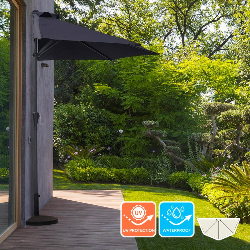 Muurparasol 200 x 150 cm Kailua Black Aanbieding