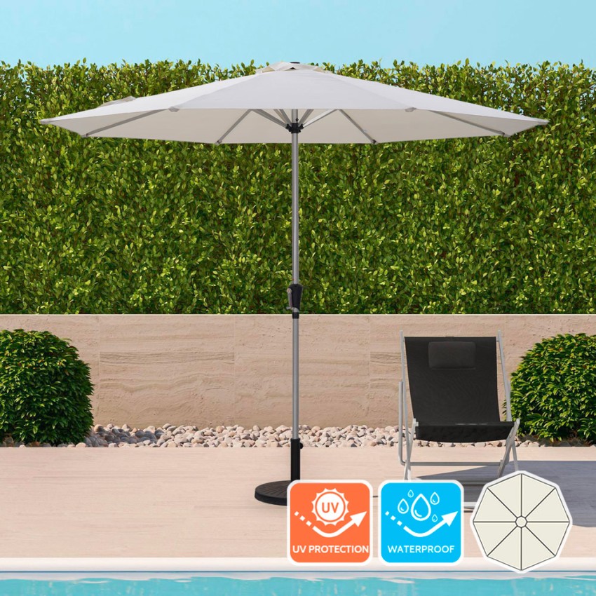 Achthoekige parasol 3x3 m met centrale paal Flamenco Aanbieding Achthoekige parasol 3x3 m met centrale paal Flamenco Aanbieding