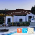 Zweefparasol 3x3 m bruin met solar LED-verlichting Waikiki Light Brown Aanbieding