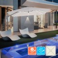 Zweefparasol 3x3 m met LED licht op zonne-energie Waikiki Light Aanbieding