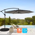 Achthoekige aluminium zweefparasol 3 meter Fan Noir Aanbieding