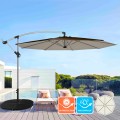 Achthoekige aluminium zweefparasol 3 meter Fan Brown Aanbieding