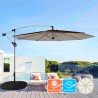 Achthoekige aluminium zweefparasol 3 meter Fan Brown Aanbieding