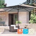 Vierkante aluminium parasol met centrale paal 3x3 meter Marte Noir  Aanbieding
