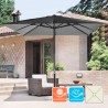 Vierkante aluminium parasol met centrale paal 3x3 meter Marte Noir  Aanbieding