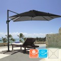 Vierkante aluminium zweefparasol 3x3 m Paradise Noir Aanbieding