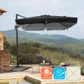 Vierkante aluminium zweefparasol 2,5x2,5 m Paradise Noir Aanbieding
