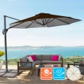 Vierkante aluminium zweefparasol 3 x 3 meter Paradise Brown Aanbieding