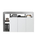 Dressoir woonkamer 3 deuren hoogglans wit 146 cm beton Hailey BC Aanbod