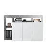 Dressoir woonkamer 3 deuren hoogglans wit 146 cm beton Hailey BC Aanbod
