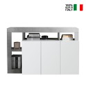 Dressoir woonkamer 3 deuren hoogglans wit 146 cm beton Hailey BC Verkoop