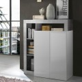 Hoge keukenkast woonkamer wit glanzend 2 deuren Blume BC Aanbieding