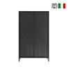 Kast dressoir modern ontwerp 2 deuren 4 vakken zwart hout Bogarde Steel Verkoop