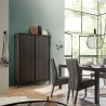 Moderne design dressoir 2 deuren 4 vakken zwart hout Bogarde Steel Catalogus