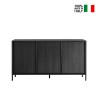 Moderne design dressoir 3 deuren buffet 156cm in zwart hout Cooper Steel Verkoop