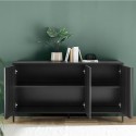 Moderne design dressoir 3 deuren buffet 156cm in zwart hout Cooper Steel Korting