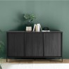 Moderne design dressoir 3 deuren buffet 156cm in zwart hout Cooper Steel Aanbieding