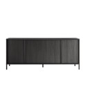 Moderne zwarte houten buffetkast voor keuken of woonkamer met 4 deuren 205cm Charly Steel Aanbod