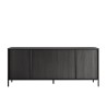 Moderne zwarte houten buffetkast voor keuken of woonkamer met 4 deuren 205cm Charly Steel Aanbod