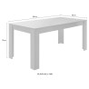 Eettafel van 180x90cm met modern ontwerp, wit cement, Cesar Basic. Korting