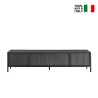Moderne zwarte TV-kast woonkamer design met 4 deuren Montgomery Steel Verkoop