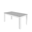 Eettafel van 180x90cm met modern ontwerp, wit cement, Cesar Basic. Aanbod