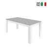 Eettafel van 180x90cm met modern ontwerp, wit cement, Cesar Basic. Verkoop