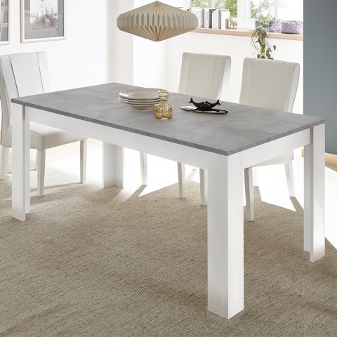 Eettafel 180x90cm modern design wit cement Cesar Basic Aanbieding