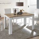 Uitbreidbare keukentafel wit glanzend hout 90x137-185cm Dyon Basic Korting