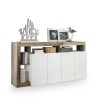 Witte glanzende keukenkast woonkamer 4 deuren hout 184cm Cadiz BP Korting